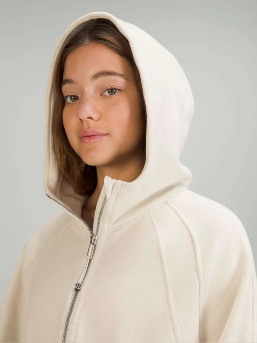 Lululemon Scuba Oversized Half-Zip Hoodie White Opal  Off-White Cream Beige M/L